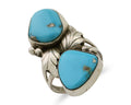 Navajo Ring 925 Silver Morenci Turquoise Signed B C.80's