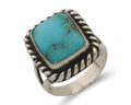 Navajo Ring 925 Silver Mountain Turquoise Artist Signed Apache Mfg C.80's