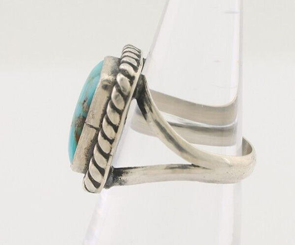 Navajo Ring 925 Silver Mountain Turquoise Artist Signed Apache Mfg C.80's