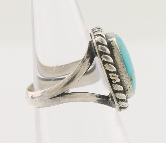 Navajo Ring 925 Silver Mountain Turquoise Artist Signed Apache Mfg C.80's