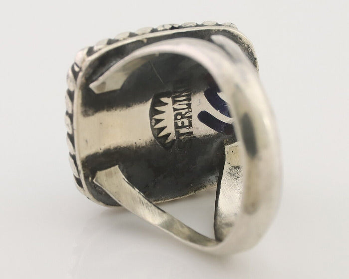 Navajo Ring 925 Silver Mountain Turquoise Artist Signed Apache Mfg C.80's