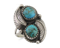 Navajo Ring 925 Silver Natural Blue Gem Turquoise Artist Signed MC C.80's
