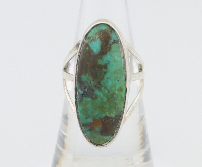Navajo Ring 925 Silver Natural Blue Gem Turquoise Native American Artist C.80's