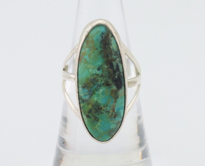 Navajo Ring 925 Silver Natural Blue Gem Turquoise Native American Artist C.80's
