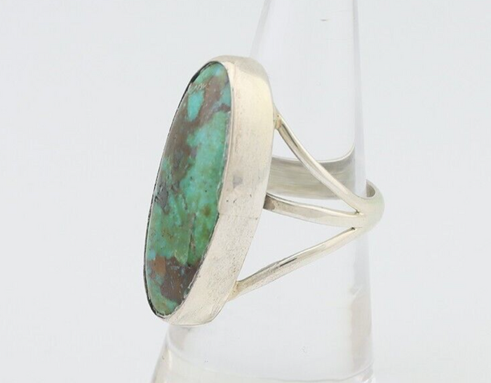 Navajo Ring 925 Silver Natural Blue Gem Turquoise Native American Artist C.80's