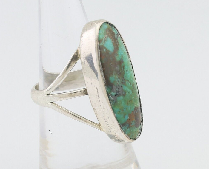 Navajo Ring 925 Silver Natural Blue Gem Turquoise Native American Artist C.80's