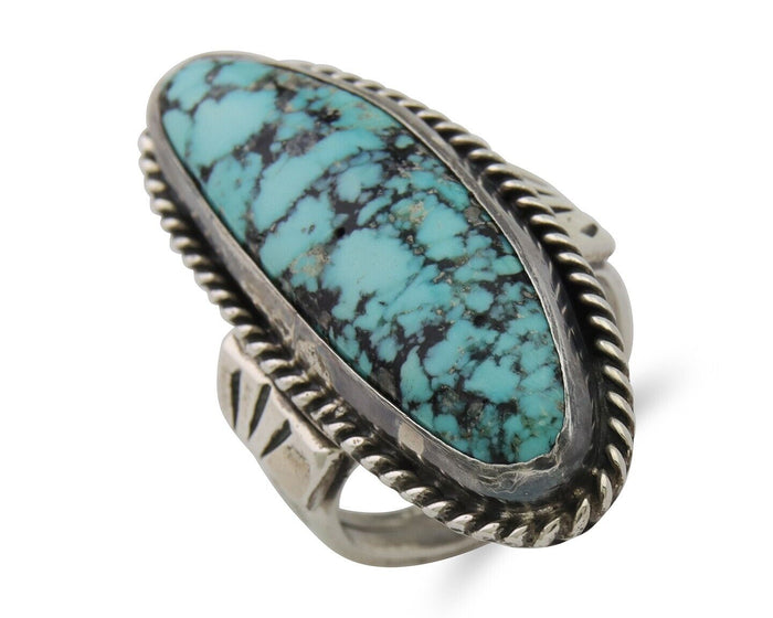 Navajo Ring 925 Silver Natural Blue Green Turquoise Fred Guerro C.80's