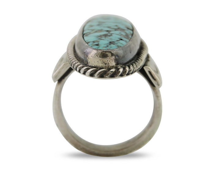 Navajo Ring 925 Silver Natural Blue Green Turquoise Fred Guerro C.80's