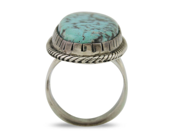 Navajo Ring 925 Silver Natural Blue Green Turquoise Fred Guerro C.80's