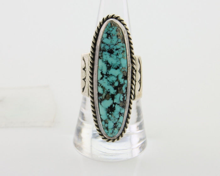 Navajo Ring 925 Silver Natural Blue Green Turquoise Fred Guerro C.80's