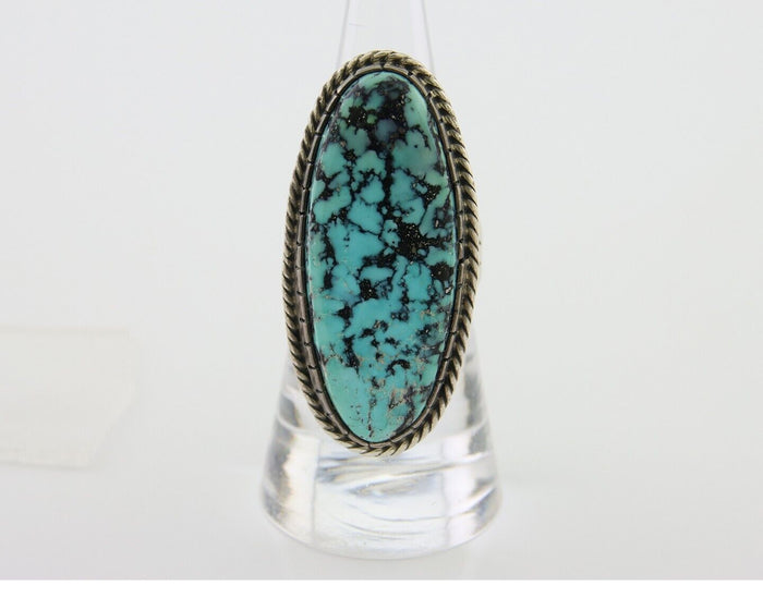 Navajo Ring 925 Silver Natural Blue Green Turquoise Fred Guerro C.80's