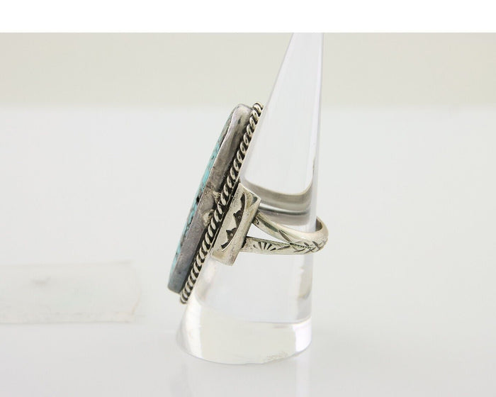 Navajo Ring 925 Silver Natural Blue Green Turquoise Fred Guerro C.80's