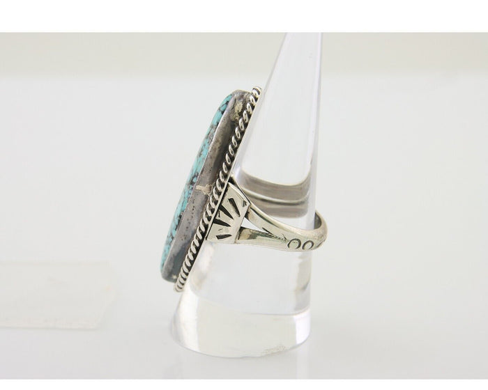 Navajo Ring 925 Silver Natural Blue Green Turquoise Fred Guerro C.80's