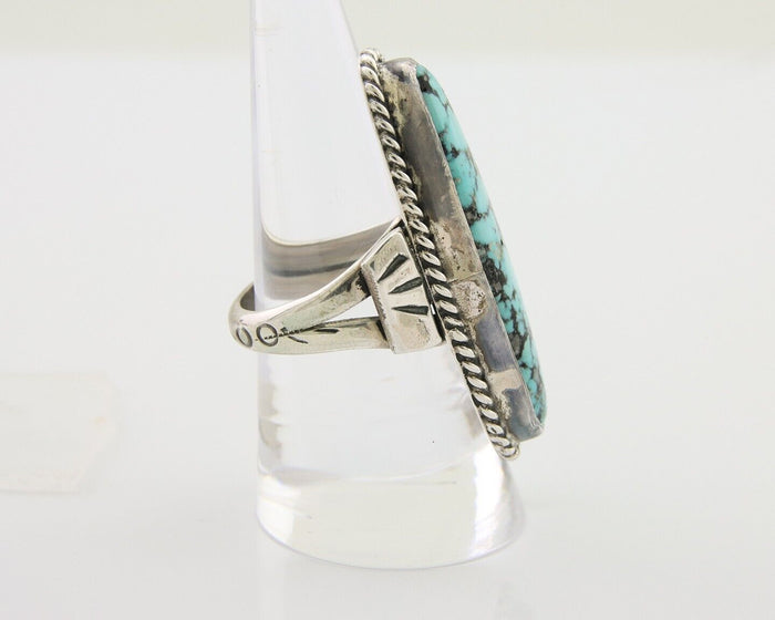 Navajo Ring 925 Silver Natural Blue Green Turquoise Fred Guerro C.80's