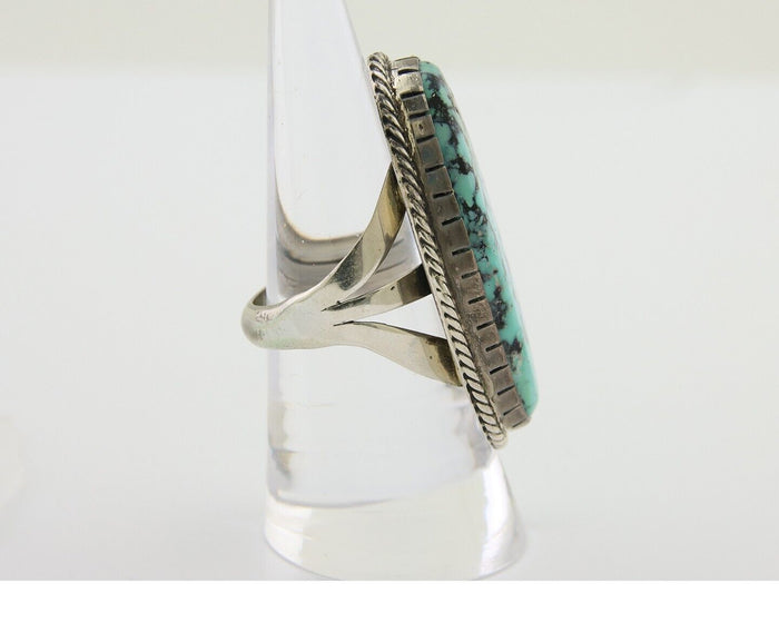 Navajo Ring 925 Silver Natural Blue Green Turquoise Fred Guerro C.80's