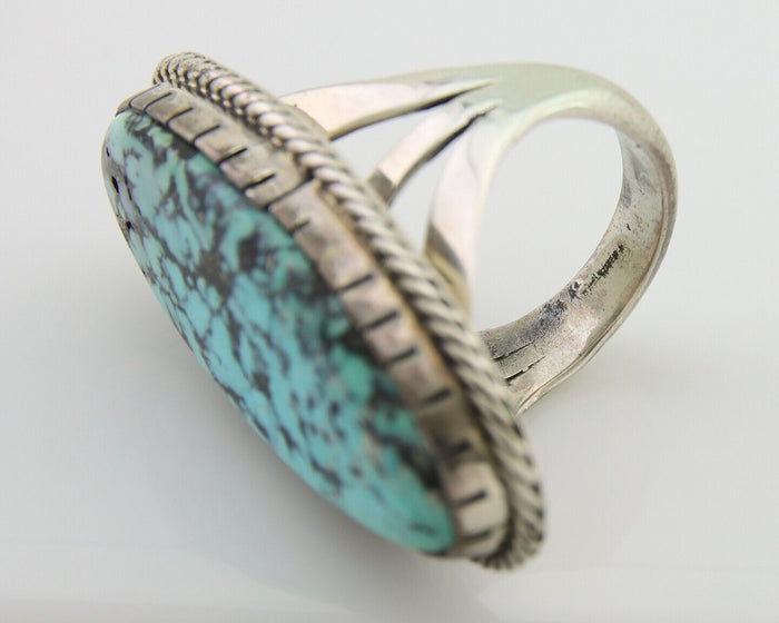 Navajo Ring 925 Silver Natural Blue Green Turquoise Fred Guerro C.80's