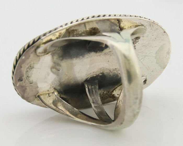 Navajo Ring 925 Silver Natural Blue Green Turquoise Fred Guerro C.80's