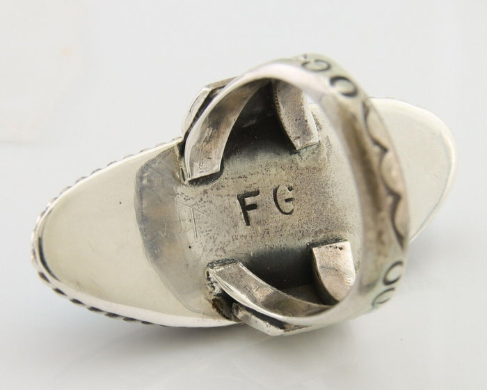 Navajo Ring 925 Silver Natural Blue Green Turquoise Fred Guerro C.80's