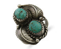 Navajo Ring 925 Silver Natural Blue Green Turquoise Signed MC C.80's