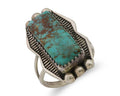 Navajo Ring .925 Silver Natural Blue Turquoise Artist Signed Doug Zachary C.80's