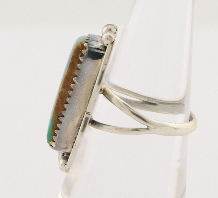 Navajo Ring 925 Silver Natural Blue Turquoise Artist Signed Doug Zachary C.80's