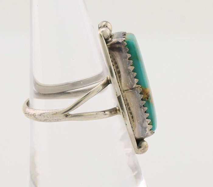 Navajo Ring 925 Silver Natural Blue Turquoise Artist Signed Doug Zachary C.80's