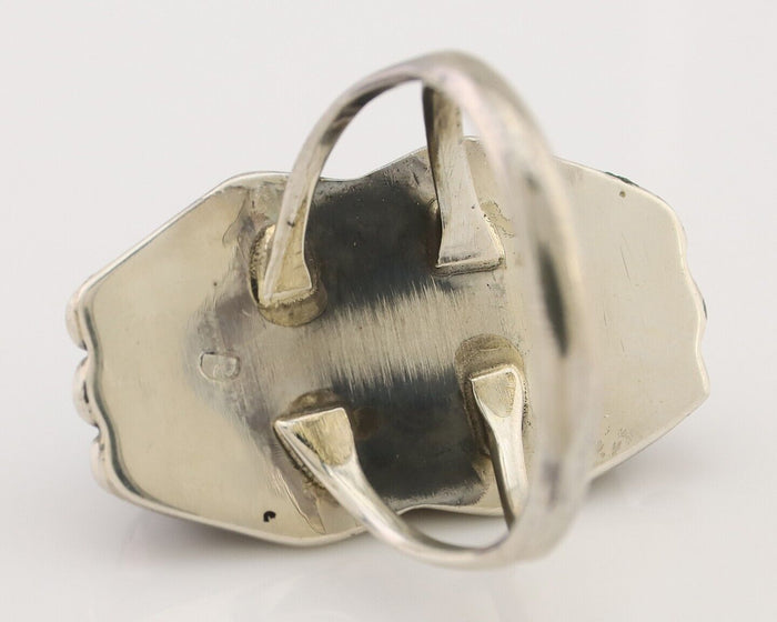 Navajo Ring 925 Silver Natural Blue Turquoise Artist Signed Doug Zachary C.80's