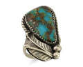 Navajo Ring 925 Silver Natural Blue Turquoise Artist Signed IJC C.80's