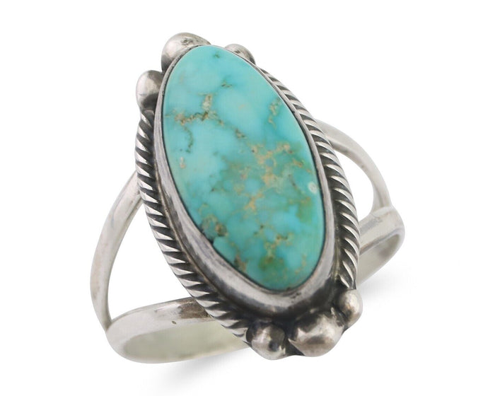 Navajo Ring 925 Silver Natural Blue Turquoise Artist Signed Jack Whittaker C.80s