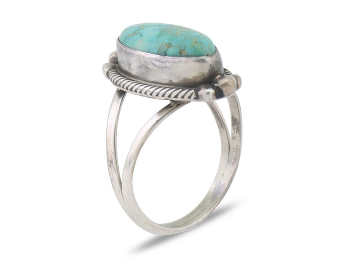 Navajo Ring 925 Silver Natural Blue Turquoise Artist Signed Jack Whittaker C.80s