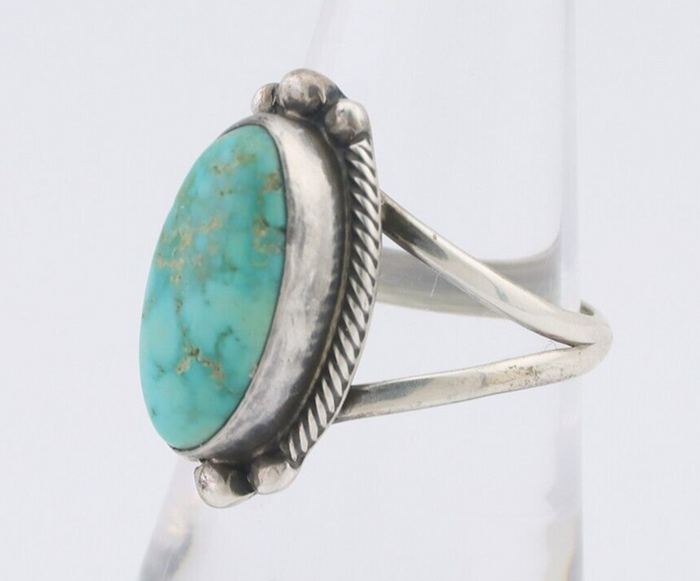Navajo Ring 925 Silver Natural Blue Turquoise Artist Signed Jack Whittaker C.80s