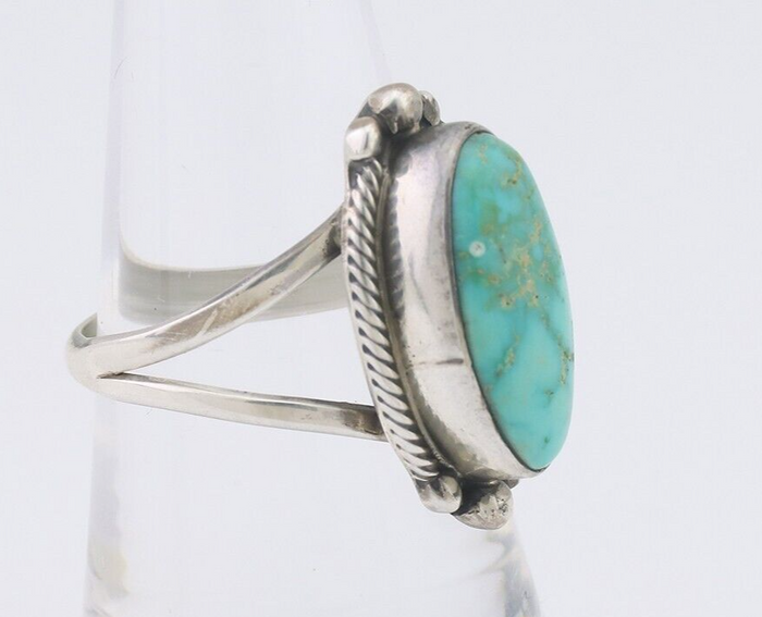 Navajo Ring 925 Silver Natural Blue Turquoise Artist Signed Jack Whittaker C.80s