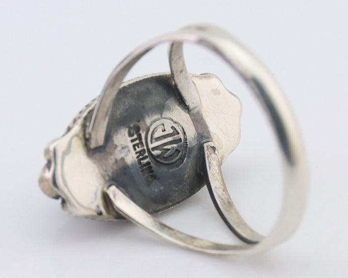 Navajo Ring 925 Silver Natural Blue Turquoise Artist Signed Jack Whittaker C.80s