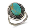 Navajo Ring 925 Silver Natural Blue Turquoise Artist Signed M BEGAY C.80's