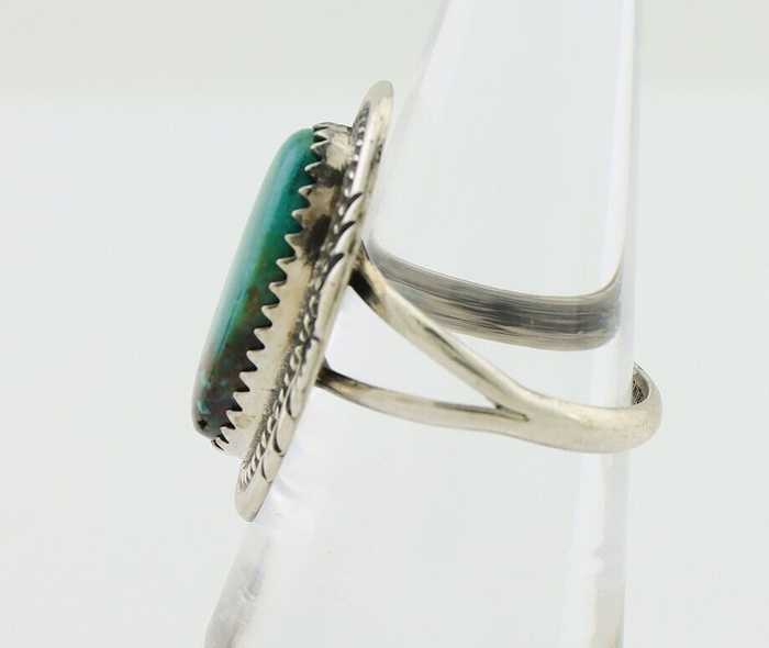 Navajo Ring 925 Silver Natural Blue Turquoise Artist Signed M BEGAY C.80's