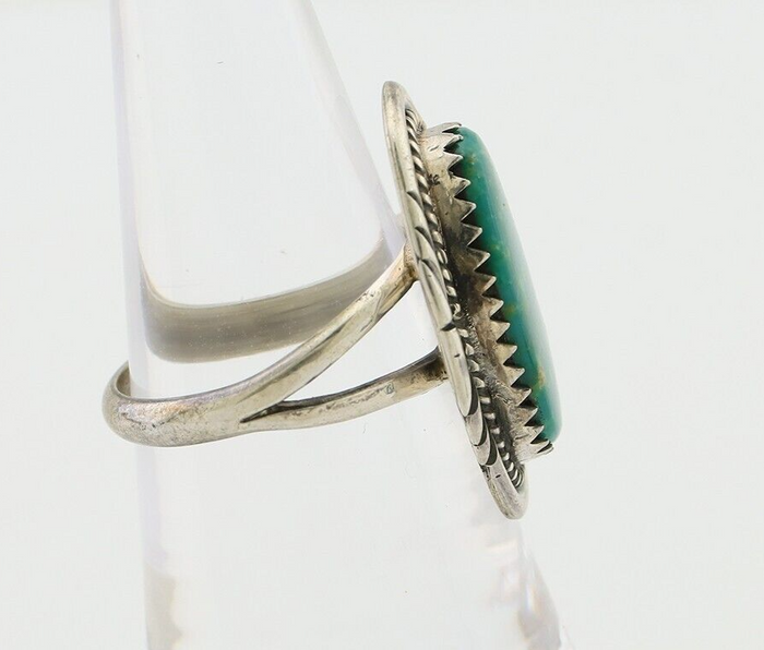 Navajo Ring 925 Silver Natural Blue Turquoise Artist Signed M BEGAY C.80's