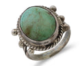 Navajo Ring 925 Silver Natural Blue Turquoise Artist Signed MC C.80's