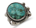 Navajo Ring 925 Silver Natural Blue Turquoise Artist Signed MC C.80's