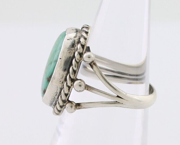 Navajo Ring 925 Silver Natural Blue Turquoise Artist Signed MC C.80's