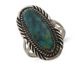 Navajo Ring 925 Silver Natural Blue Turquoise Artist Signed USA C.80's