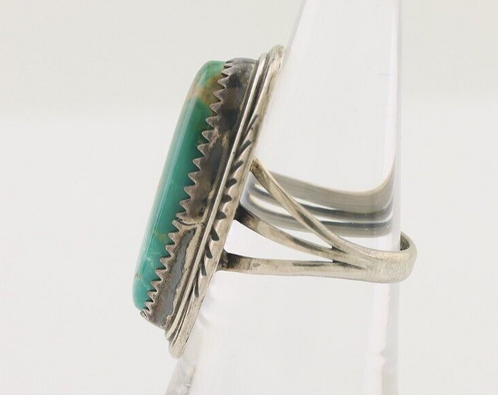 Navajo Ring 925 Silver Natural Blue Turquoise Artist Signed USA C.80's