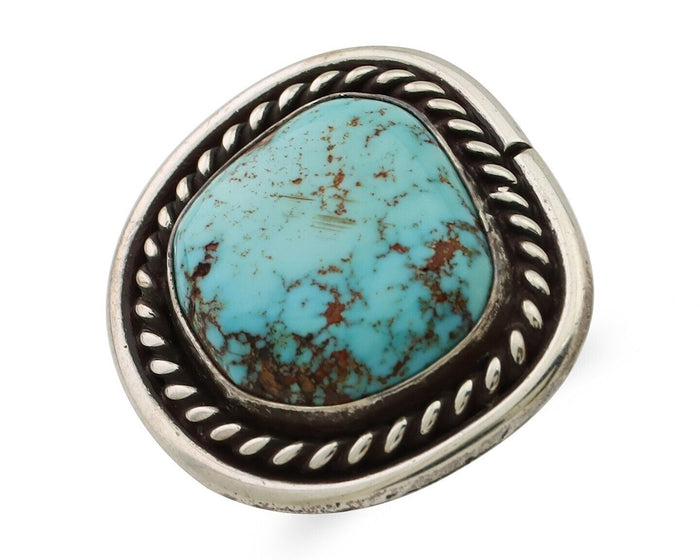 Navajo Ring 925 Silver Natural Blue Turquoise Native American Artist C.80's