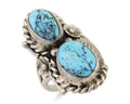 Navajo Ring 925 Silver Natural Blue Turquoise Native American Artist C.80's