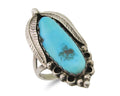 Navajo Ring 925 Silver Natural Blue Turquoise Native American Artist C.80's