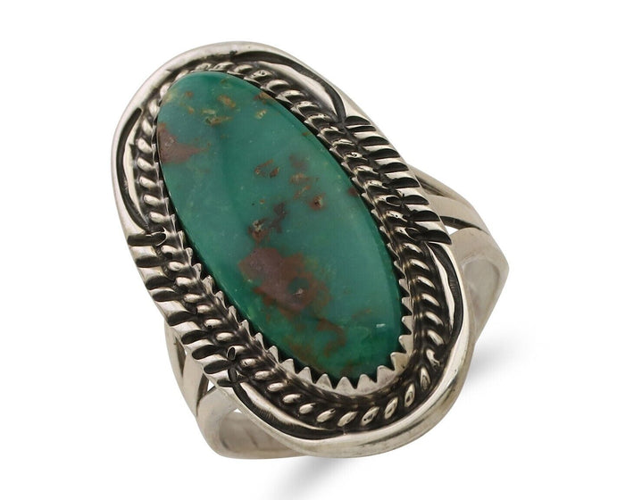 Navajo Ring 925 Silver Natural Blue Turquoise Native American Artist C.80's