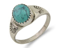 Navajo Ring 925 Silver Natural Blue Turquoise Native American Artist C.80's