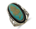 Navajo Ring 925 Silver Natural Blue Turquoise Native American Artist C.80's