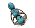 Navajo Ring 925 Silver Natural Blue Turquoise Native American Artist C.80's