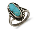 Navajo Ring 925 Silver Natural Blue Turquoise Native American Artist C.80's