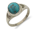 Navajo Ring 925 Silver Natural Blue Turquoise Native American Artist C.80's